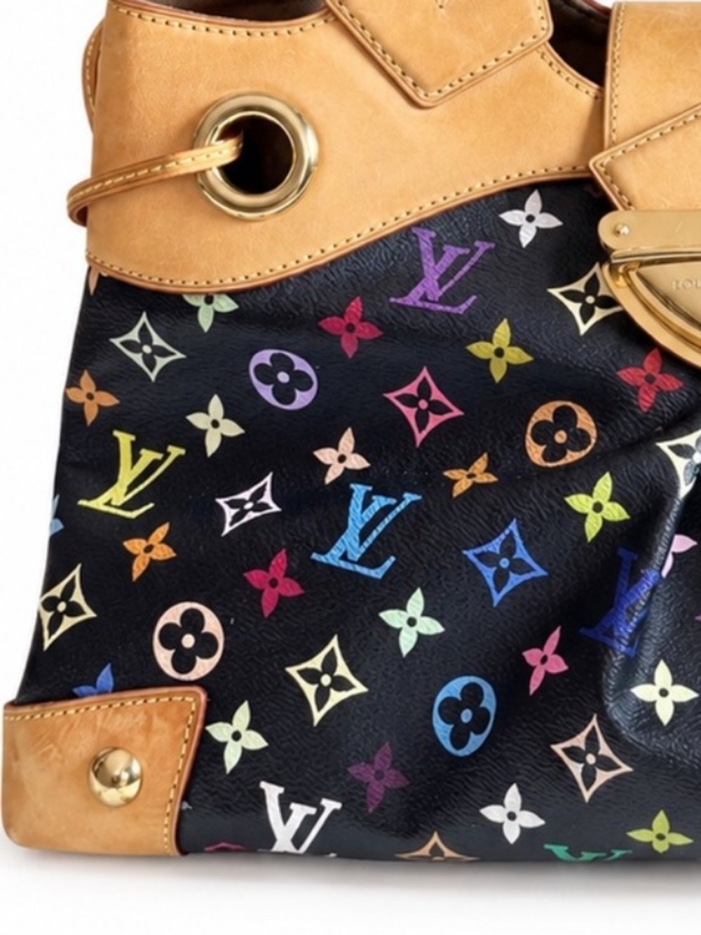 LOUIS VUITTON Ursula Black Murakami Multicolor Monogram Tote Bag COA LV Dust Bag - Picture 15 of 17